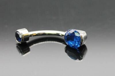 Anatometal Titanium Partial Bezel Navel Curve with Sapphire Stones 5mm bottom and 3mm top