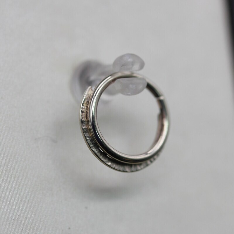 18g 5/16 Solid 14k Gold (NOT plated or filled) Double Textured Seamless Ring