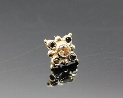 BVLA Pin with Orion - 5mm - 2mm Bezel Surrounded by 4x 1mm Bezels & Tiny Bead Accents