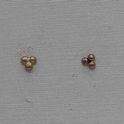 Push Pin Trinity 14k Gold (NOT plated or filled) Compatible with NeoMetal Threadless Titanium Flatbacks