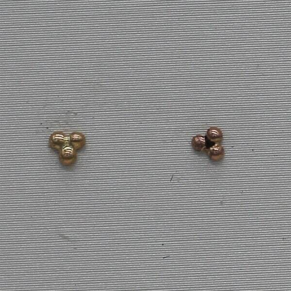 Push Pin Trinity   14k Gold (NOT plated or filled)  Compatible with NeoMetal Threadless Titanium Flatbacks