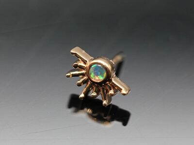 BVLA Pin with live to tell 6 mm round with asymmetrical rays along bottom