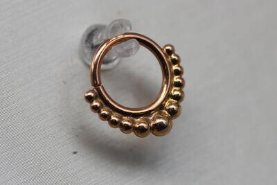 BVLA Rose Gold Graduating Latchmi ring- single row of beads below ring -16g 5/16