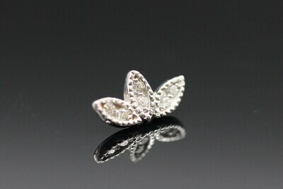 BVLA Threaded White Gold Firefly with white CZ's