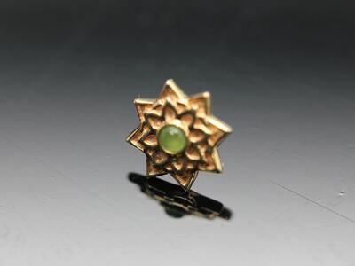BVLA Pin with sol flower 6 mm rises edges with 1.5mm Bezel center