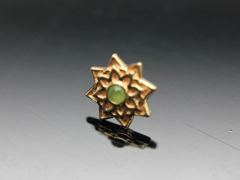 BVLA Pin with sol flower 6 mm rises edges with 1.5mm Bezel center