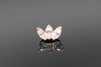BVLA Rose gold tiny triple marquise with white CZ's