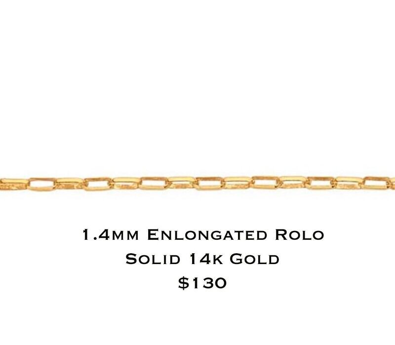 Gold Forever Bracelet Dep Option #2 Gold 1.4mm EnLongated Rolo  $130