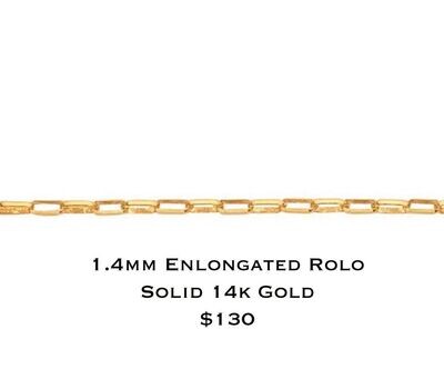 Gold Forever Bracelet Dep Option #2 Gold 1.4mm EnLongated Rolo $130