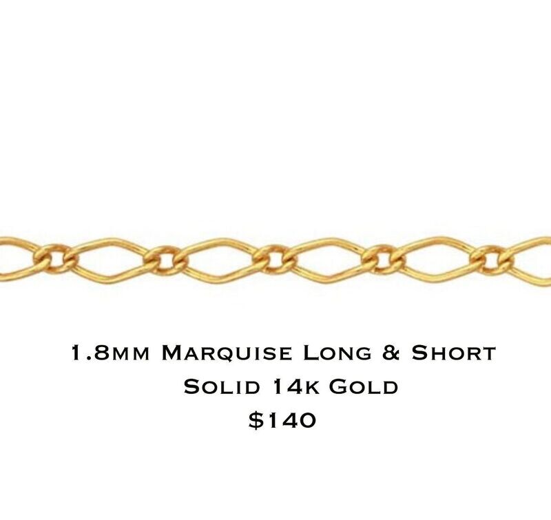Gold Forever Bracelet Dep Option #3 Gold 1.8mm Marquise Long & Short  $140