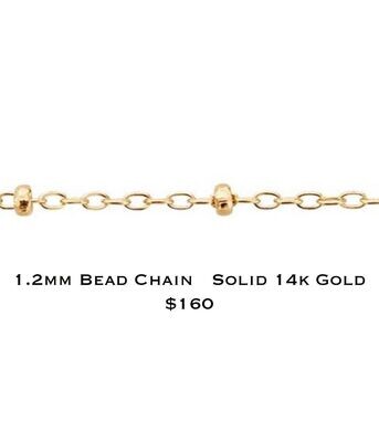 Gold Forever Bracelet Dep Option #4 Gold 1.4mm Bead Chain $160