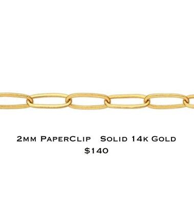 Gold Forever Bracelet Dep Option #5 Gold 2mm Paper Clip $140.00