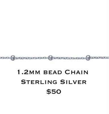 Gold Forever Bracelet Dep Option #9 1.2mm Bead Chain Sterling Silver $50.00