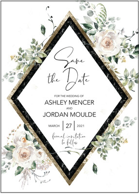 Geometric Floral Save the Date