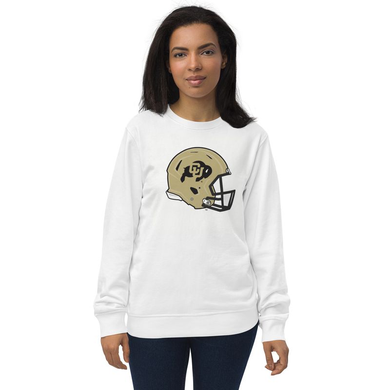 CU HELMET Unisex organic sweatshirt white (Style# CUOSW02)