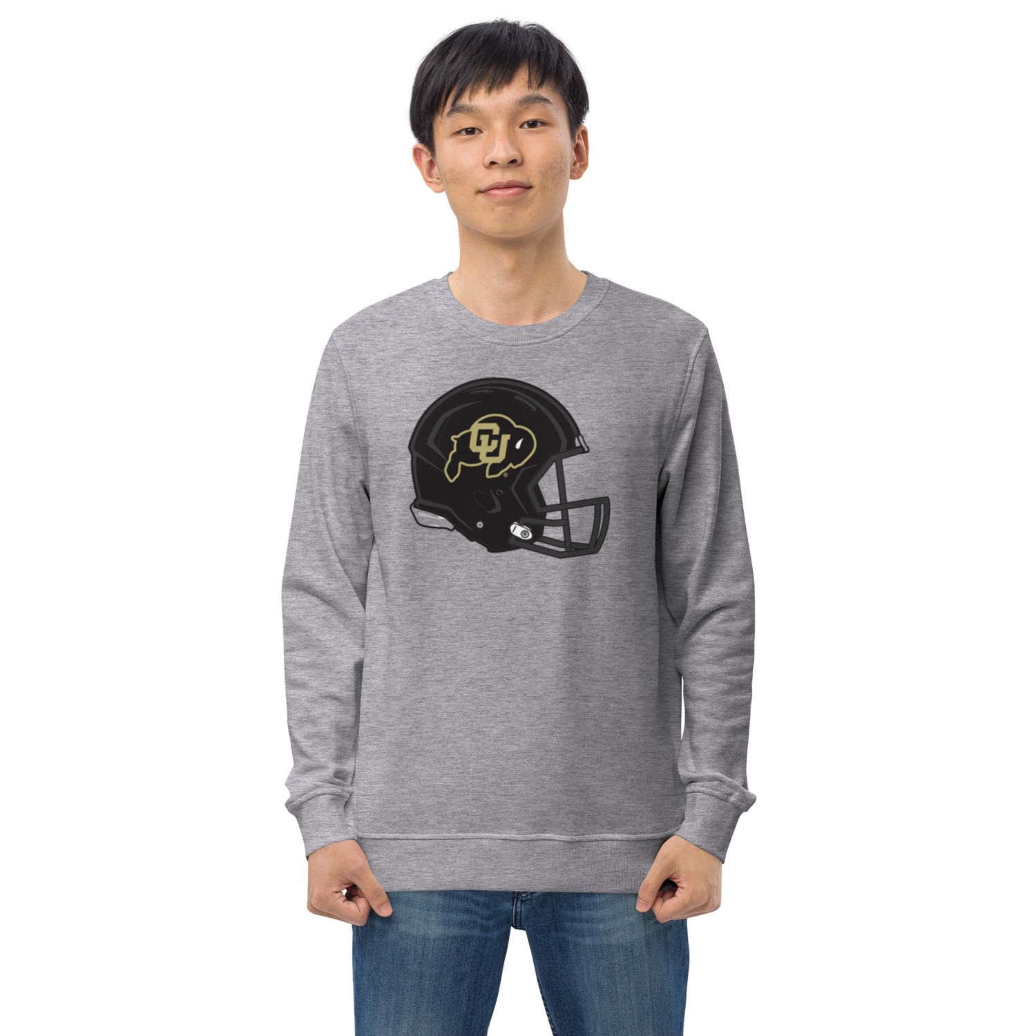 CU HELMET Unisex organic sweatshirt grey (Style# CUOSG01)
