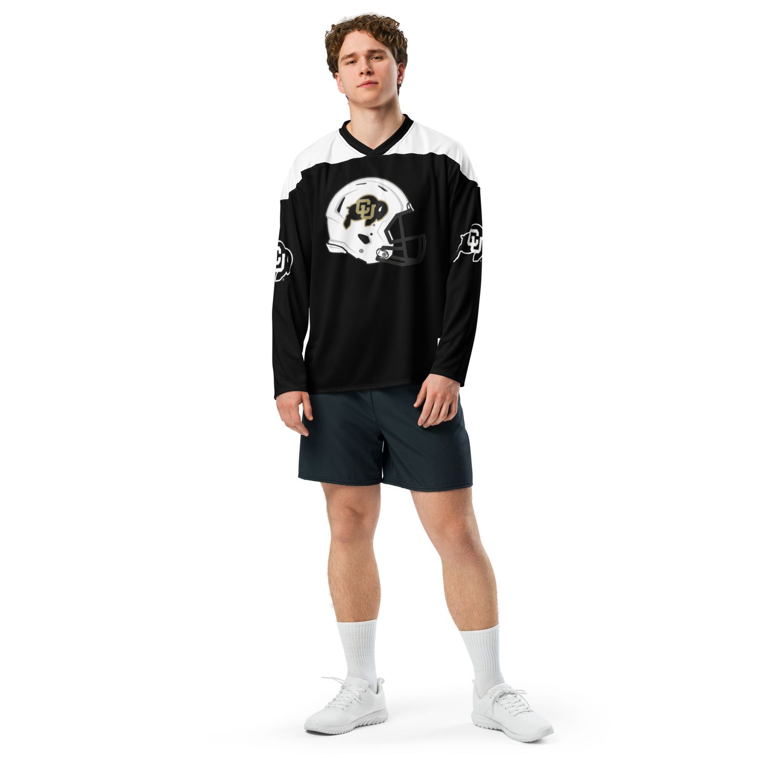 CU Recycled hockey style football fan jersey (Style# CUHJW003)