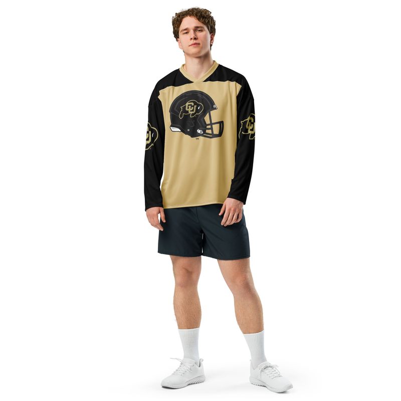 CU Recycled hockey style football fan jersey (Style# CUHJGB001)