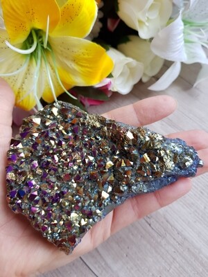 Titanium aura amethyst double sided druzy Titanium aura amethyst double sided druzy