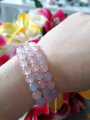 Pink morganite chalcedony bracelets Pink morganite chalcedony bracelets