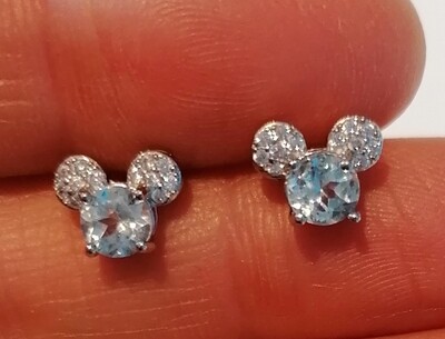 Aquamarine minnie mouse earrings Aquamarine minnie mouse earrings