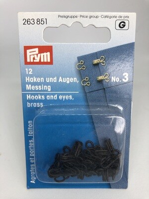 Haak en oog - Zwart- No.3 - Prym G
