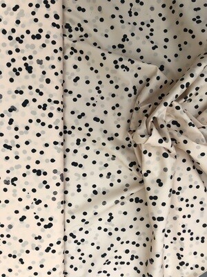 Katoen beige zwarte stip