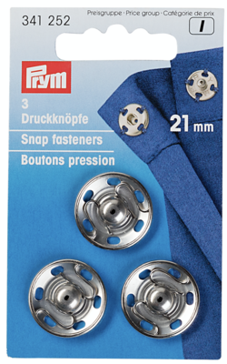 Aannaai drukknopen 21mm - zilver - Prym I