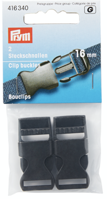 Klikgespen - 16mm - zwart - Prym G