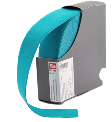 Taille elastiek turquoise 38mm