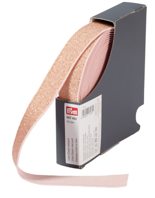 Taille elastiek rozegoud 2,5cm