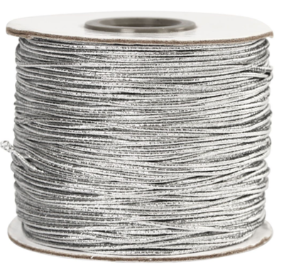Koordelastiek 1,5mm Lurex zilver