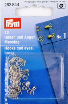 Haak en oog - zilver - No.1 - Prym G