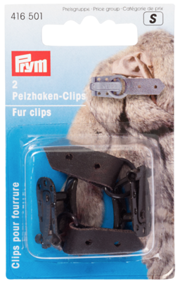 2 Pelshaken/clips - bruin - Prym S