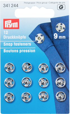 Aannaai drukknopen 9mm - zilver - Prym G