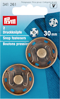 Aannaai drukknopen 30mm - brons - Prym V