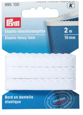 Kant Elastiek wit - 10mm - Prym K