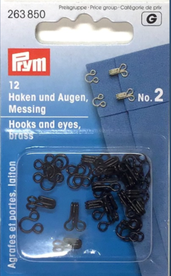 Haak en oog - Zwart- No.2 - Prym G