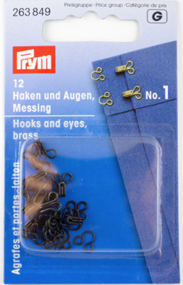 Haak en oog - Zwart- No.1 - Prym G