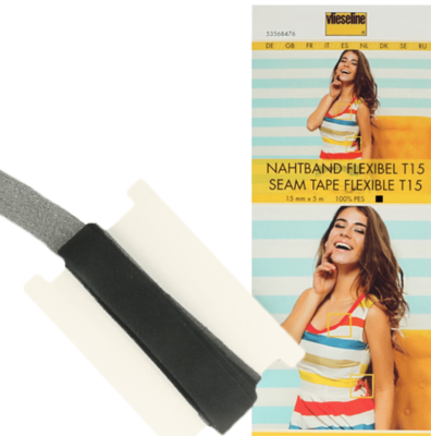 Vlieseline Naadband Flexibel T15 zwart