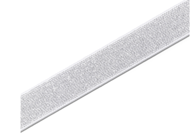 Taille elastiek Wit/zilver 2,5cm