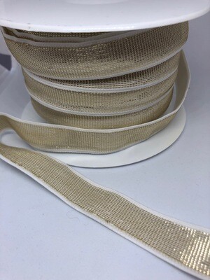 Soepele elastiek Goud/wit 18mm