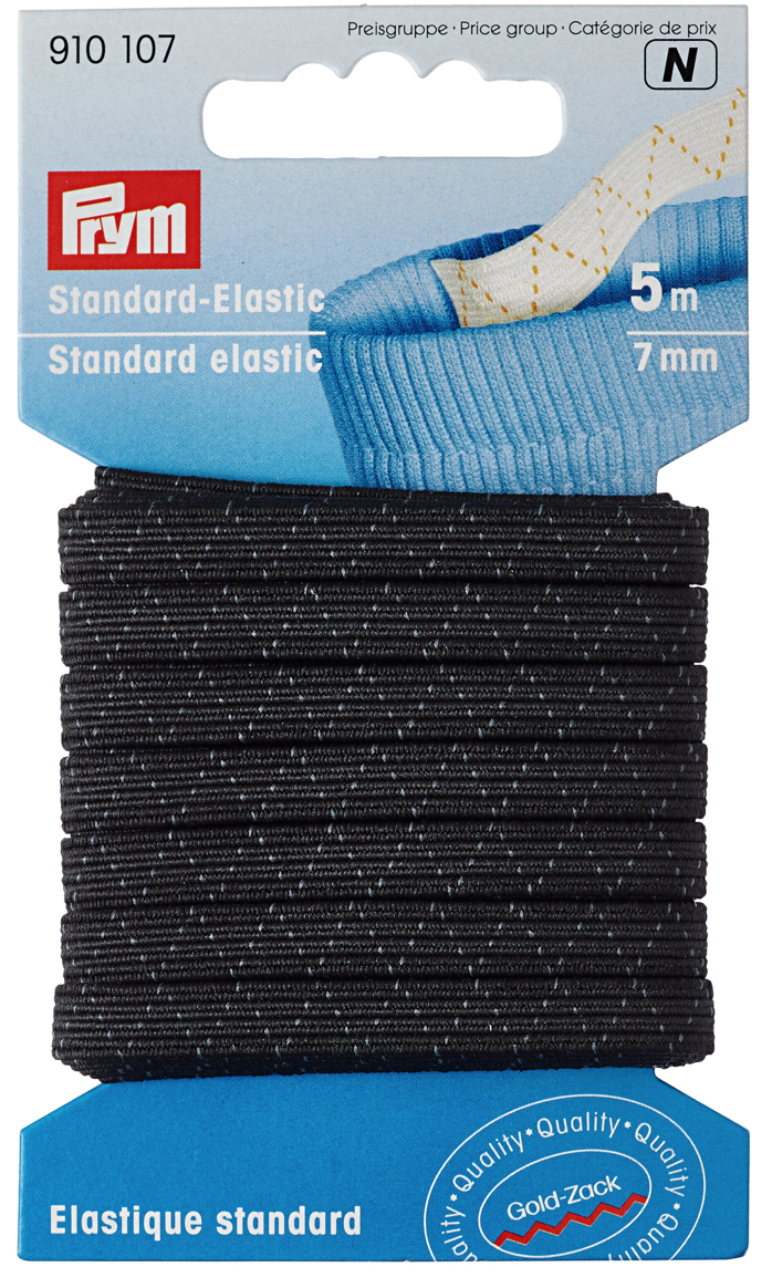 Standaard Elastiek zwart 7mm - Prym N
