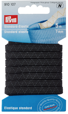 Standaard Elastiek zwart 7mm - Prym N