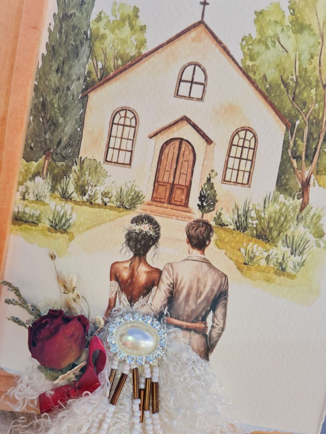 Partecipazione di matrimonio in cornice