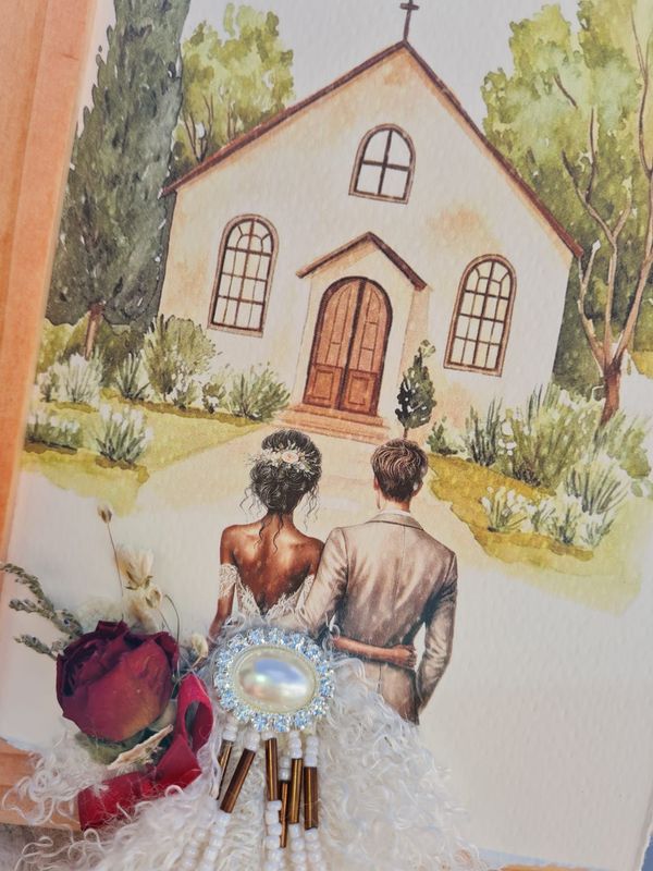 Partecipazione di matrimonio in cornice