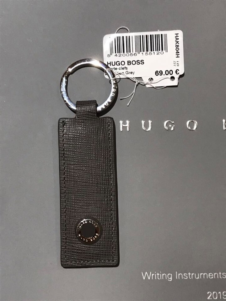 Sleutelhanger Hugo Boss Grijs Leer