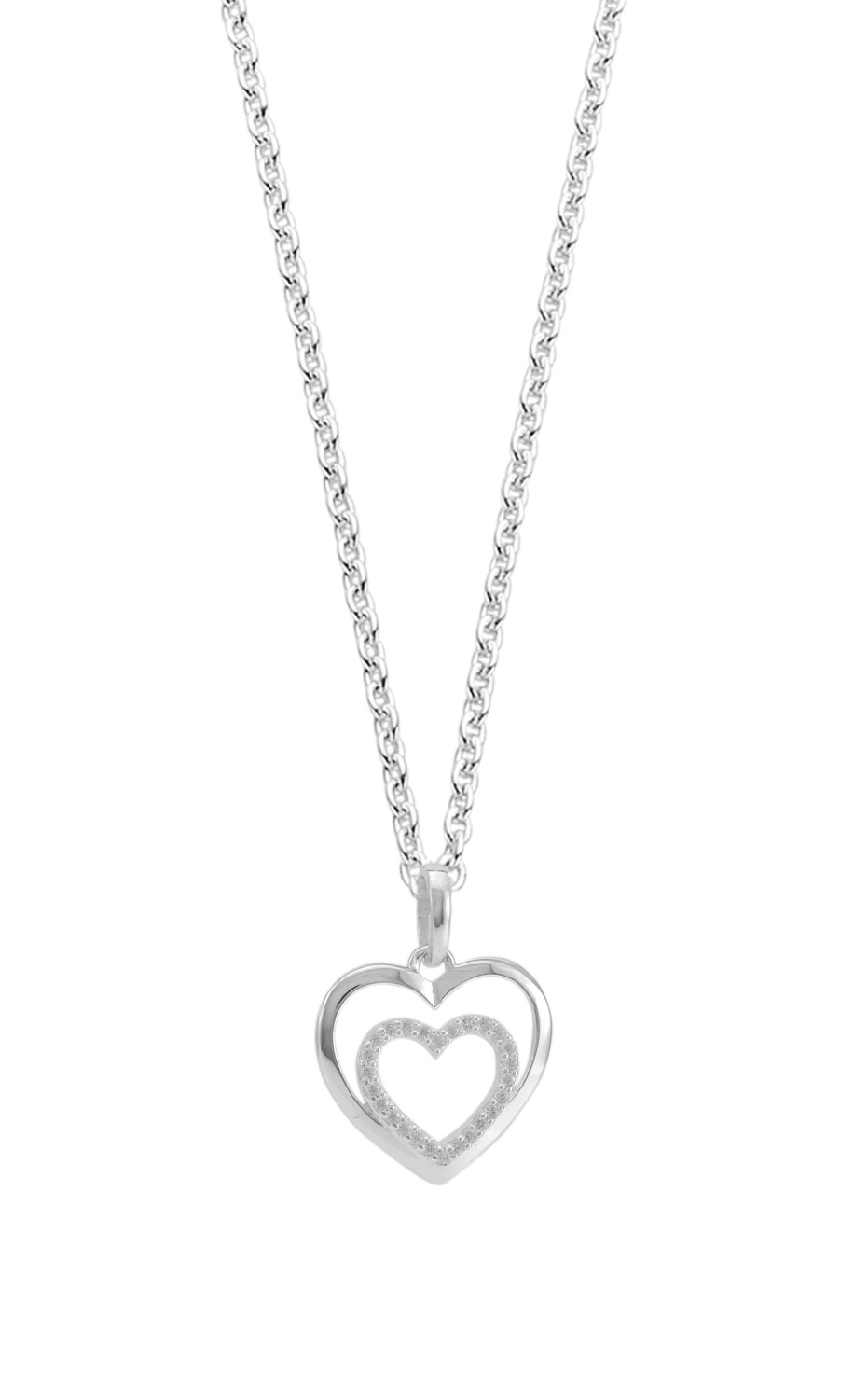 Zilver ketting met hartje