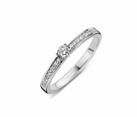 Ring in wit goud 18 Kt met briljant