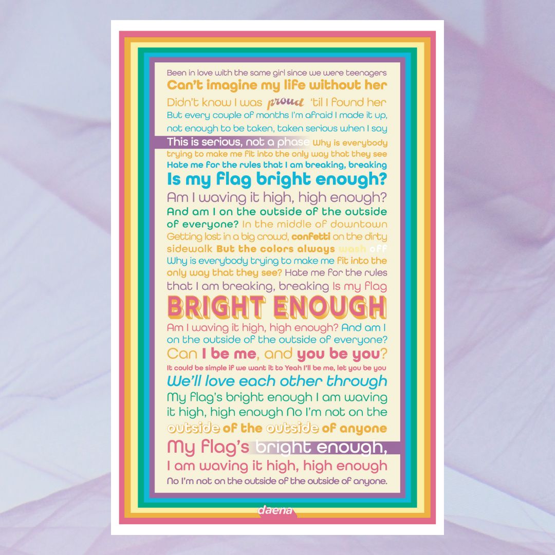 "Bright Enough" Lyric Poster